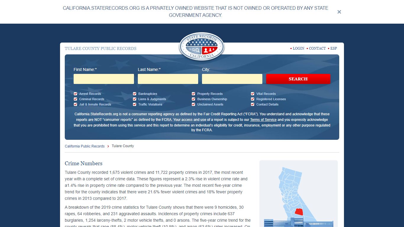 Tulare County Arrest, Court, and Public Records | StateRecords.org